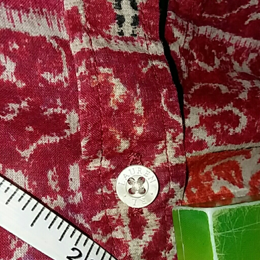 " LAUREN Ralph Lauren " AbstractPattern Blouse med - Picture 8 of 8